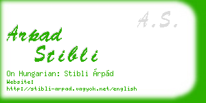 arpad stibli business card